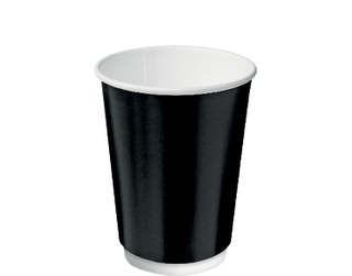 12oz BLACK D/WALL JUTE CUP C/AWAY 25/PK 20PKS/CTN