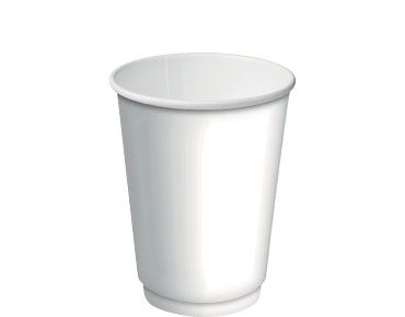 12oz WHITE  DOUBLE WALL CUP C/AWAY 25/PK 20PKS/CTN