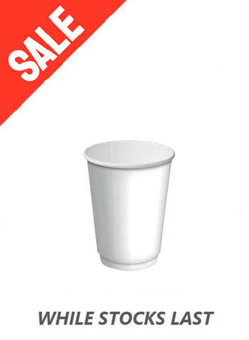 12oz WHITE  D/WALL CUP  *SALE* C/AWAY 25PK  20PKS/CTN