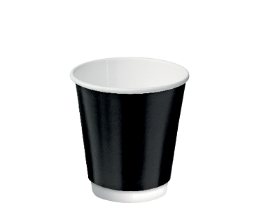 8oz BLACK D/WALL CUP C/AWAY 25PK  20PAKS/CTN