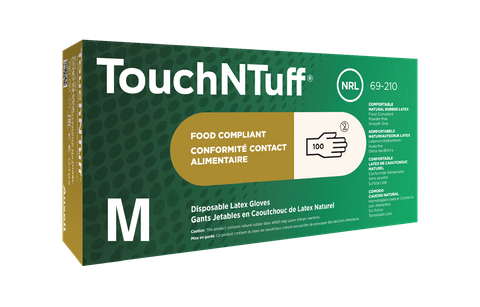 GLOVES LATEX MEDIUM TOUCH & TUFF 100PK   10PKS/CTN