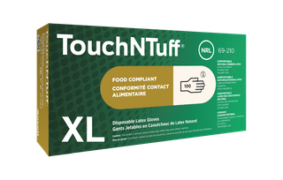 GLOVES LATEX  X/ LARGE TOUCH & TUFF 100PK    10PKS/CTN