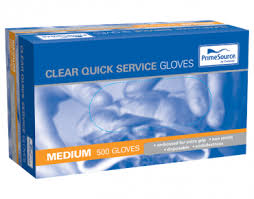 GLOVES QUICK SERVICE MEDIUM CLEAR 500/PK  5PKS/CTN
