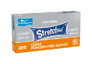 GLOVES STRETCHIES MEDIUM CLEAR 200PK   10PKS/CTN