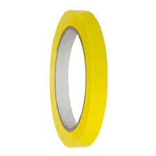 BAG SEALING TAPE YELLOW PVC 12mm x 66m 1/ROLL  144ROLL/CTN