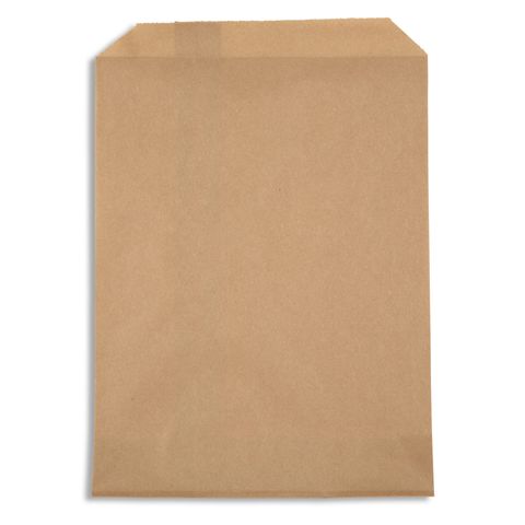 1F BROWN RECYCLED PAPER BAG FLAT 200x140mm  1000/PK