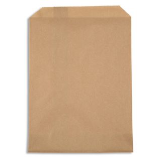 1F BROWN RECYCLED PAPER BAG FLAT 200x140mm  1000/PK