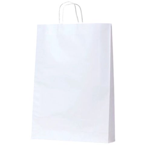 MEDIUM WHITE BAG HANDLED  W2 480x340x90 50PK  5PKS/CTN
