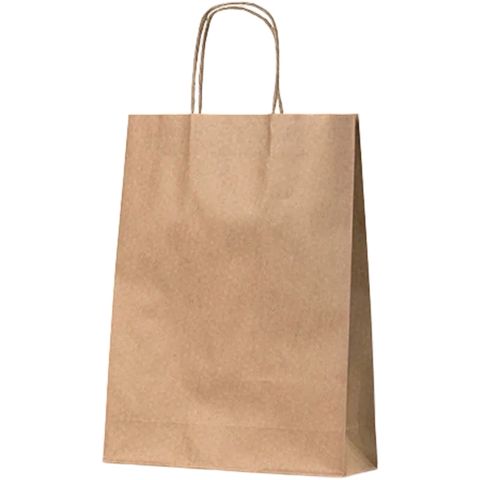 No6 SML KRAFT BAG HANDLED ~ 350x260x110  50PK   5PKS/CTN
