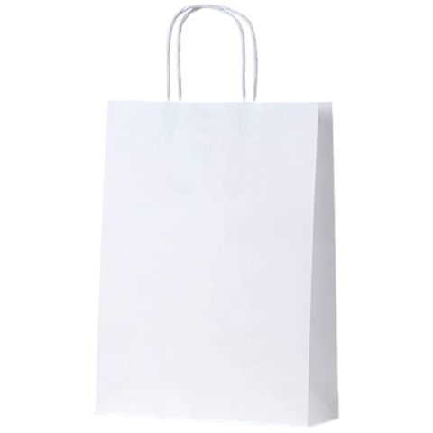 SML WHITE BAG HANDLED W1 350x260x90 50PK  5PKS/CTN