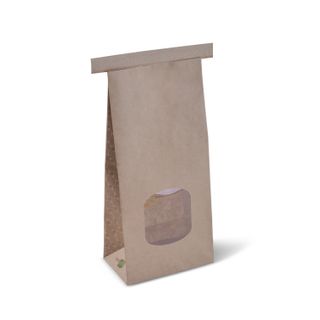 WINDOW TINTIE BAG KRAFT MEDIUM 246x115x70mm  100PK   4PKS/CTN