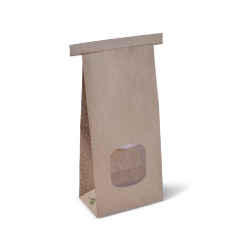 WINDOW TINTIE BAG KRAFT MEDIUM 246x115x70mm  100PK   4PKS/CTN