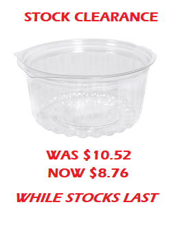 SHO-BOWL 12FL FLAT LID 341ml 50/PK 5PKS/CTN CLEARENCE STOCK