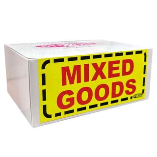 MIXED GOODS RED/BLK ON YELLOW