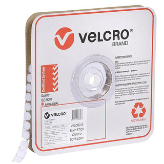 VELCRO DOTS WHITE HOOK 16MM X 22.8M