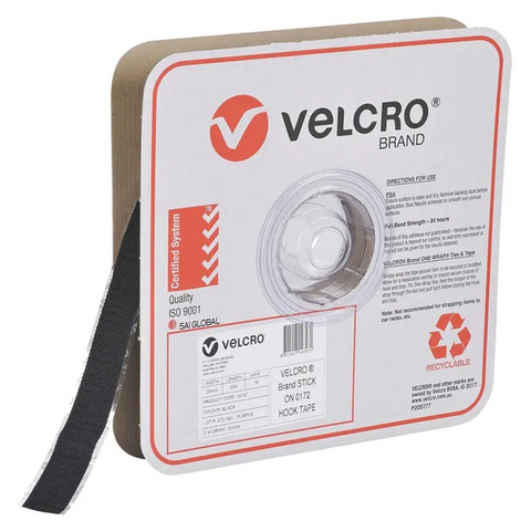 VELCRO PS0172 BLACK HOOK 25MM X 25M