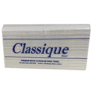CLASSIQUE PREMIUM WHITE ULTRASLIM HAND TOWEL