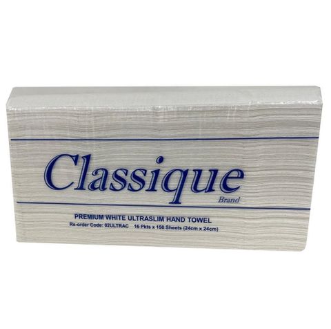 CLASSIQUE PREMIUM WHITE ULTRASLIM HAND TOWEL