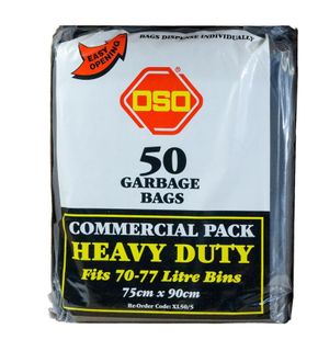 75L GLAD BLACK BIN LINERS