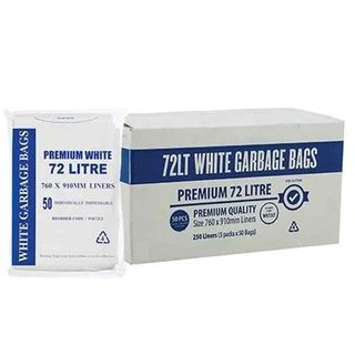 72L WHITE PREMIUM BIN LINERS