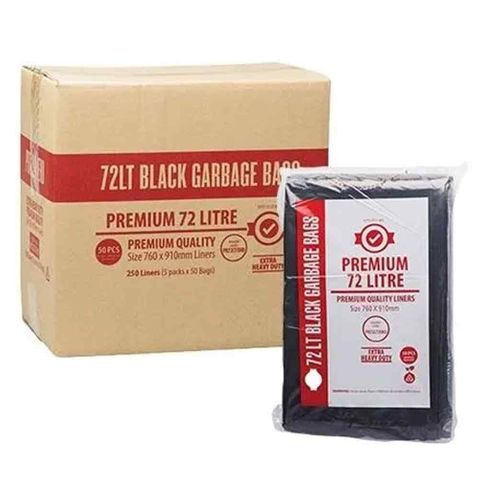 72L PREMIUM BLACK GARBAGE BAGS EHD