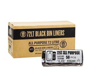 72L BLACK BIN LINERS ROLLS