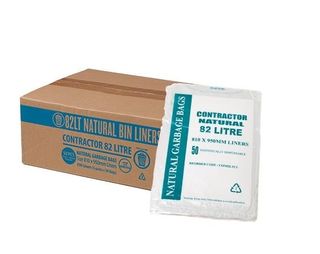 82L LARGE BIN LINER NATURAL CLEAR