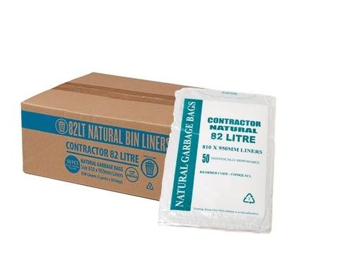 82L LARGE BIN LINER NATURAL CLEAR