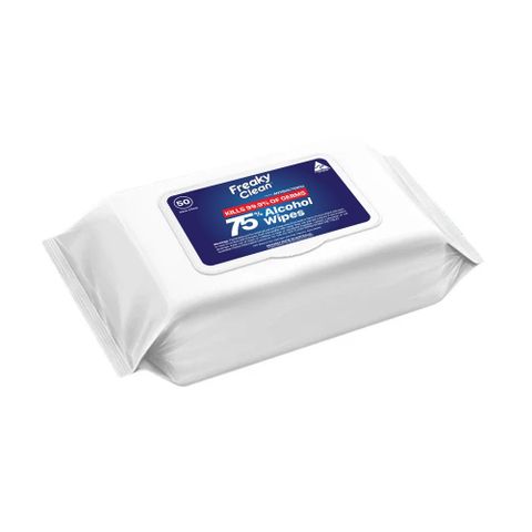 75% ALCOHOL WIPES 50 SHEET PACK