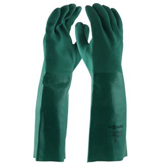 GLOVES PVC MENS GREEN 18" 45CM