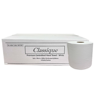 CLASSIQUE CENTREFEED WHITE HAND TOWEL 300M