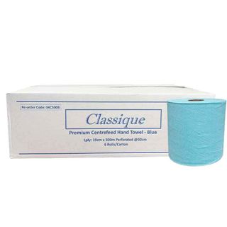 CLASSIQUE CENTREFEED BLUE HAND TOWEL 300M