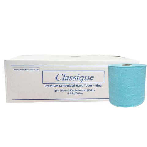 CLASSIQUE CENTREFEED BLUE HAND TOWEL 300M