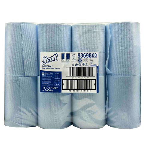 KCA 93698 1 PLY BLUE ROLL TOWEL