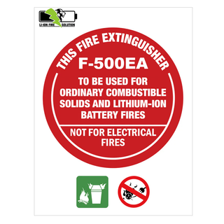 EXTINGUISER I.D. SIGN (FOR LITHIUM BATTERY)