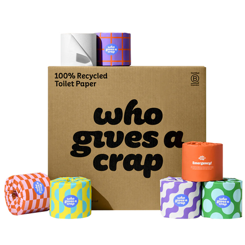 WHO GIVES A CRAP 100% RECYCLED TOILET ROLLS