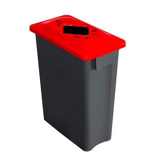 MULTISORT 60L GREY RECYCLE BASE & LID RED