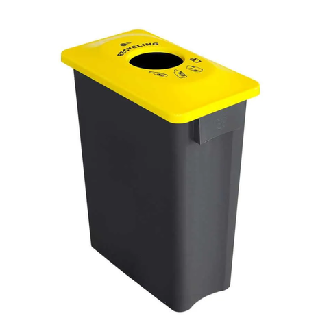 MULTISORT 60L GREY RECYCLE BASE & LID YELLOW
