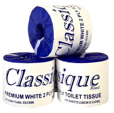CLASSIQUE PREMIUM WHITE 2 PLY TOILET TISSUE