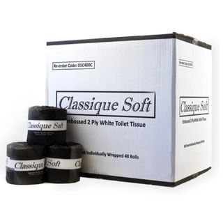 CLASSIQUE SOFT 2 PLY EMBOSSED  WHITE TOILET TISSUE