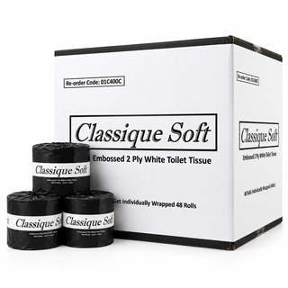 CLASSIQUE SOFT 2 PLY EMBOSSED  WHITE TOILET TISSUE