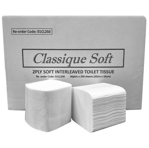 CLASSIQUE SOFT 2 PLY  INTERLEAVED TOILET TISSUE