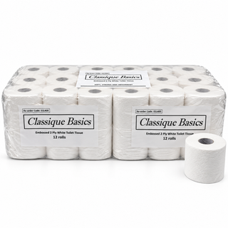 CLASSIQUE BASICS WHITE TOILET TISSUE 2 PLY