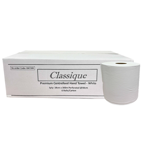 CLASSIQUE CENTREFEED WHITE HAND TOWEL 300M