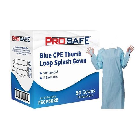 PE DISPOSABLE GOWN BLUE