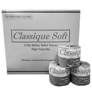 CLASSIQUE SOFT 2 PLY WHITE TOILET TISSUE 700 SHEET