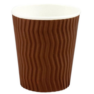 12OZ RIPPLE CUP DOUBLE WALL BROWN