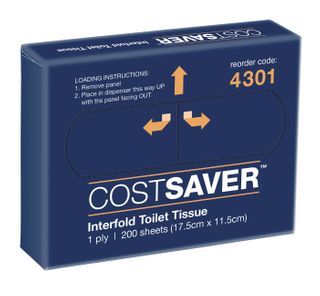 COSTSAVER 4301 INTERFOLD TOILET TISSUE 1 PLY