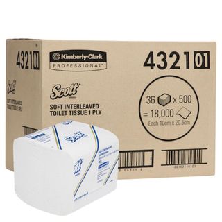 SCOTT 4321 SOFT INTERLEAVED TOILET TISSUE 1 PLY