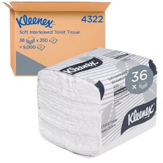 KLEENEX 4322 SOFT INTERLEAVED TOILET TISSUE 2 PLY